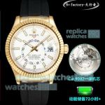N+ Factory Clone Swiss Rolex Sky-Dweller Gain Weight Gold Case 9002 Oysterflex Watch 42mm